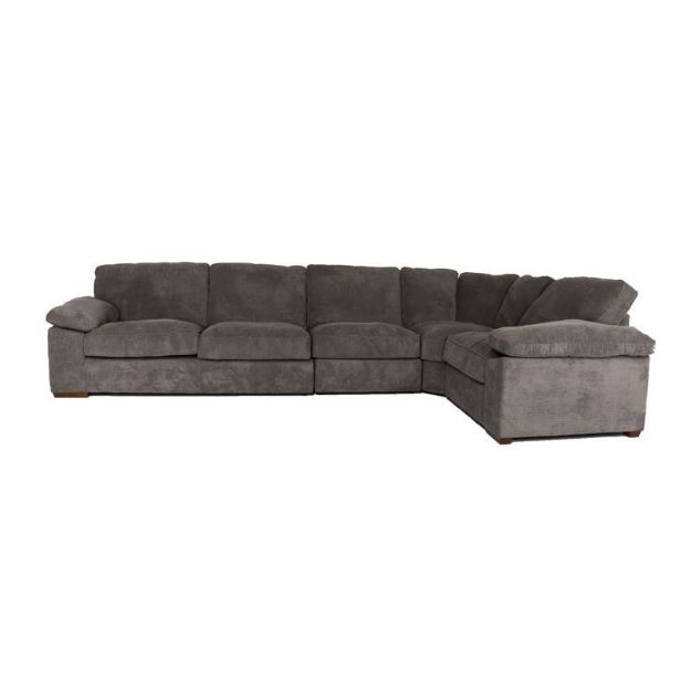 Picture of EZ DEXTER **STOCK**  LARGE CORNER GROUP MODULAR (2STR LEFT/CRN/AU/1STR RIGHT) UPH RICH CHARCOAL/DARK LEG 